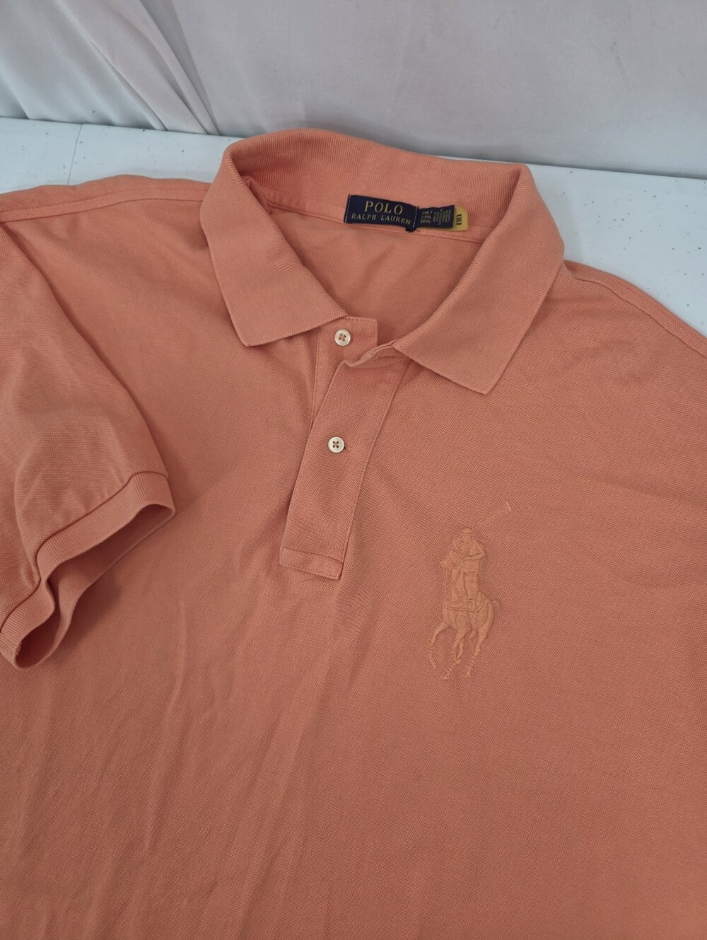 Polo Ralph Lauren Big Pony Orange Polo Orange Pony Men's Size 2XLT 100% Cotton.